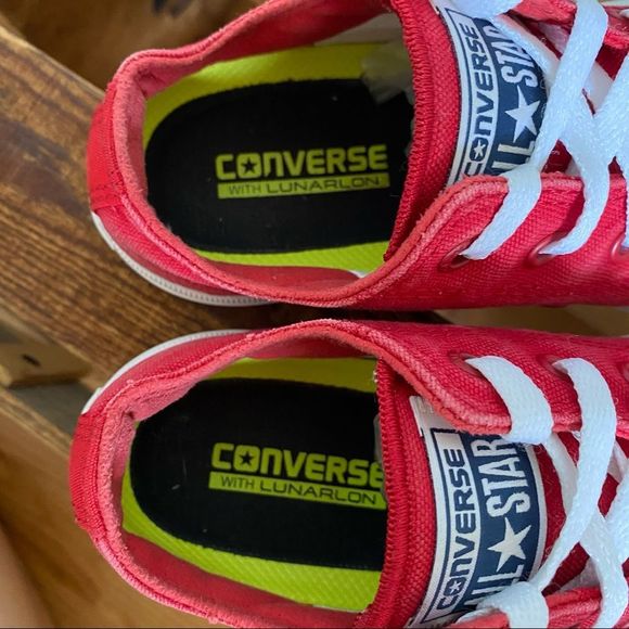 Converse Chuck Taylor All Star II Red Low Top Lace Up Sneaker Shoes Youth 1 - Picture 9 of 11